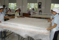 Процесс получения шелковины для одеял и подушек 